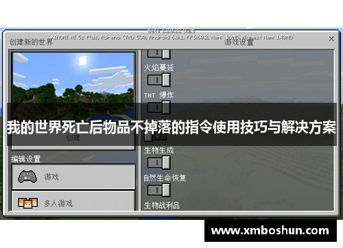 我的世界死亡后物品不掉落的指令使用技巧与解决方案